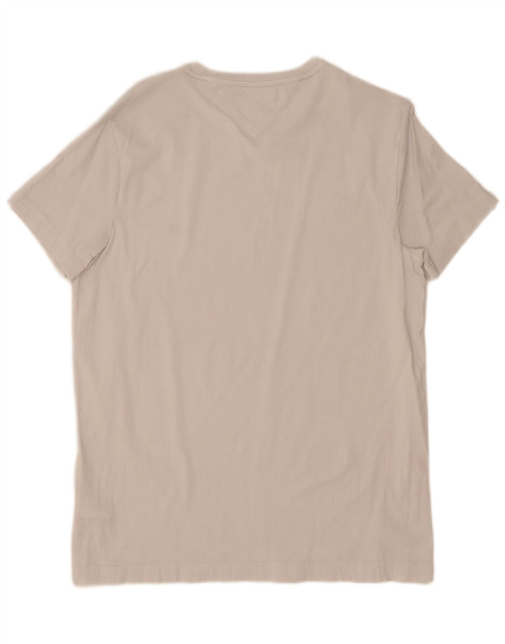 Tommy Hilfiger Męski T-shirt Extra Slim Top, duży, biały, bawełniany