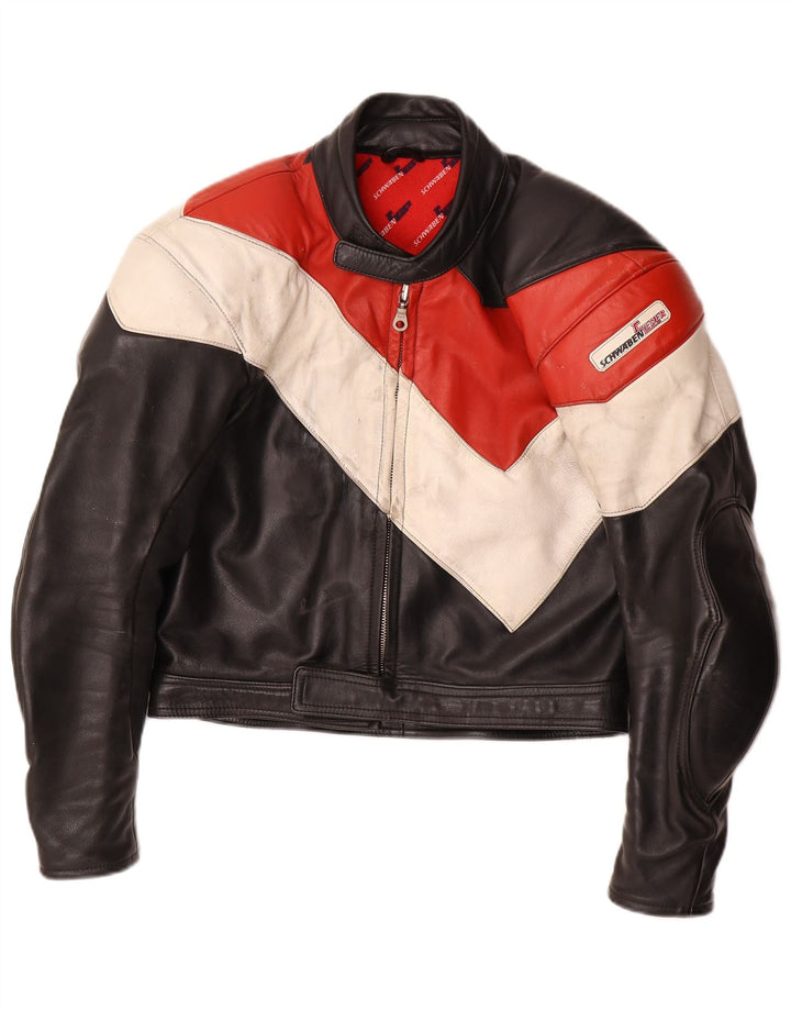 Męska skórzana kurtka motocyklowa Schwabenleder UK 38 w kolorze średniej czerni