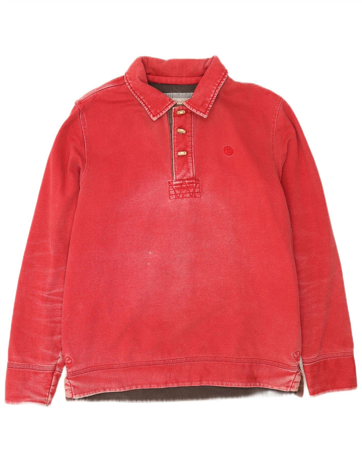 Męska bluza polo Fat Face Sweter średnio czerwony, bawełniany