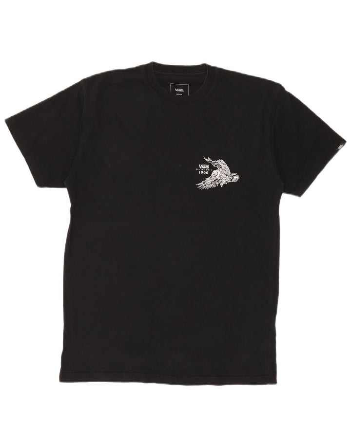 Męski T-shirt VANS o klasycznym kroju z grafiką, średni czarny, bawełniany