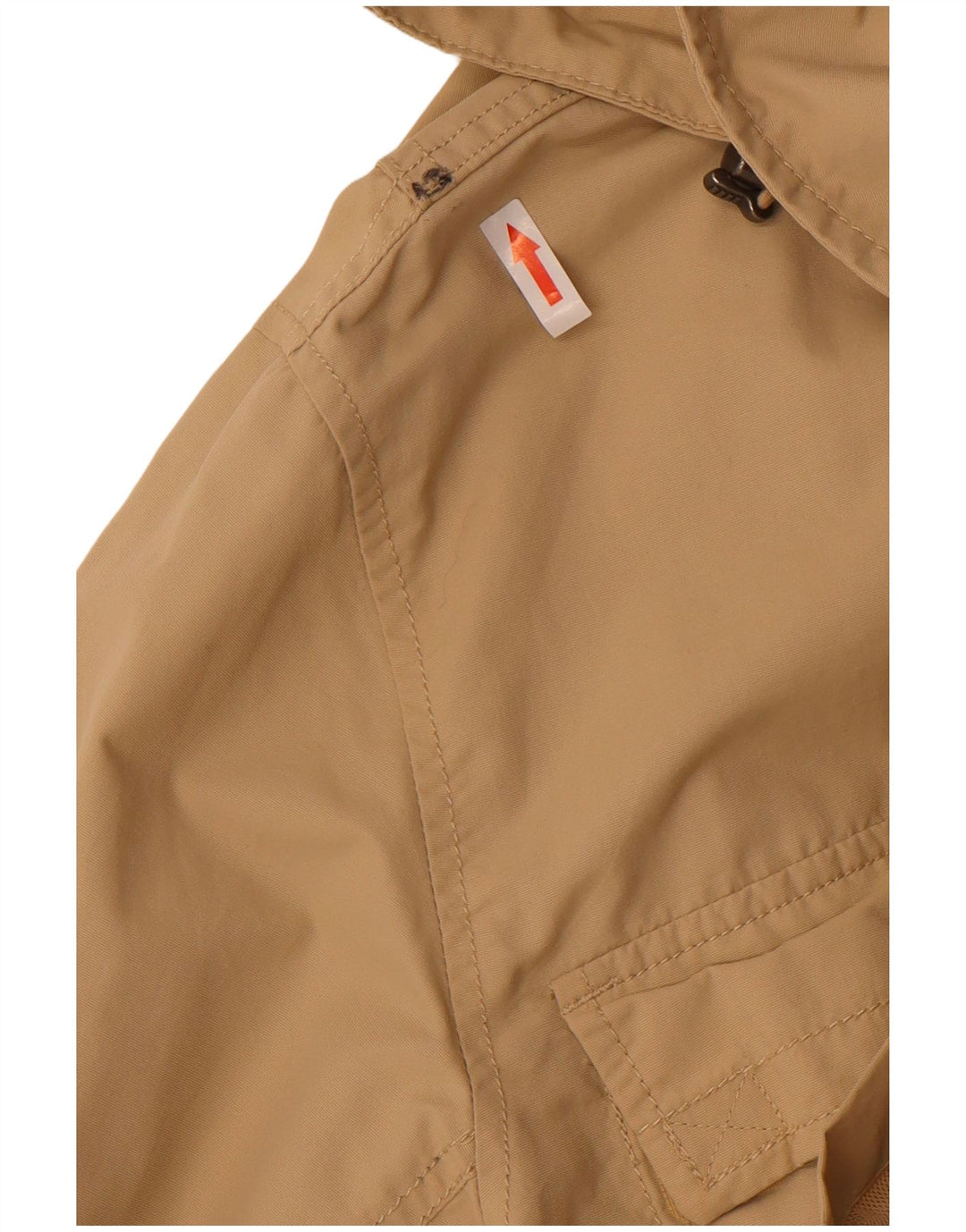 Męska kurtka z kapturem Lands End UK 40, duża, beżowa, nylonowa