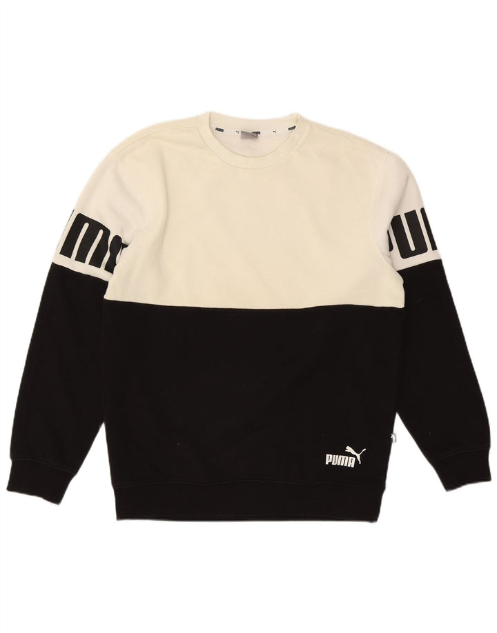 Męska bluza Puma z grafiką, mała, czarna, bawełniana z blokami kolorów