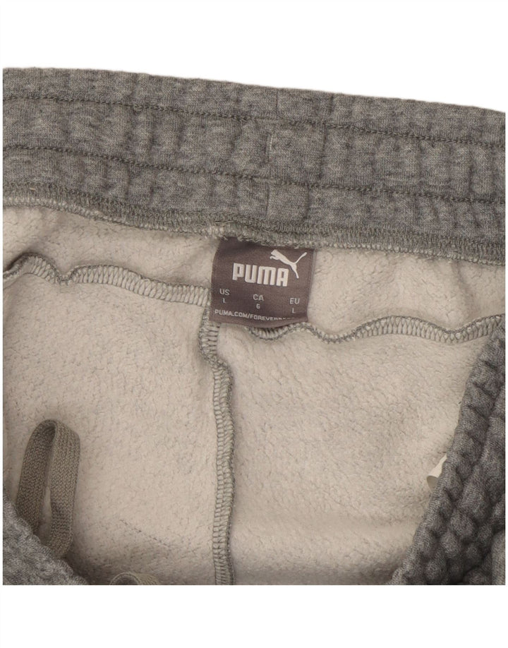 Męskie spodnie dresowe Puma Joggers, duże, szare, bawełniane