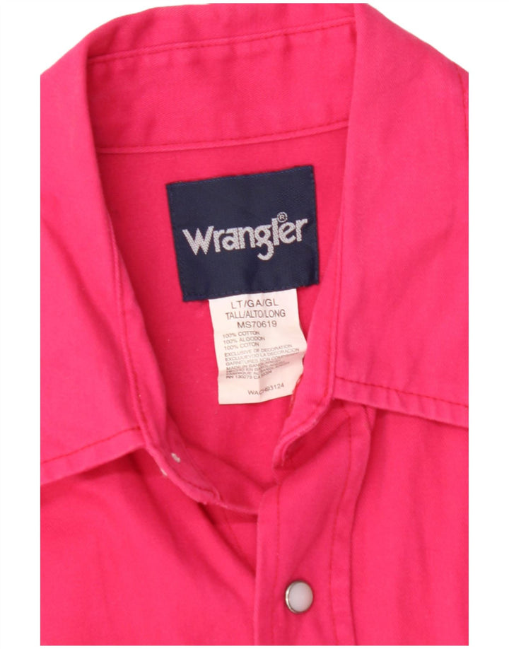 WRANGLER Męska wysoka koszula, duża, różowa, bawełniana