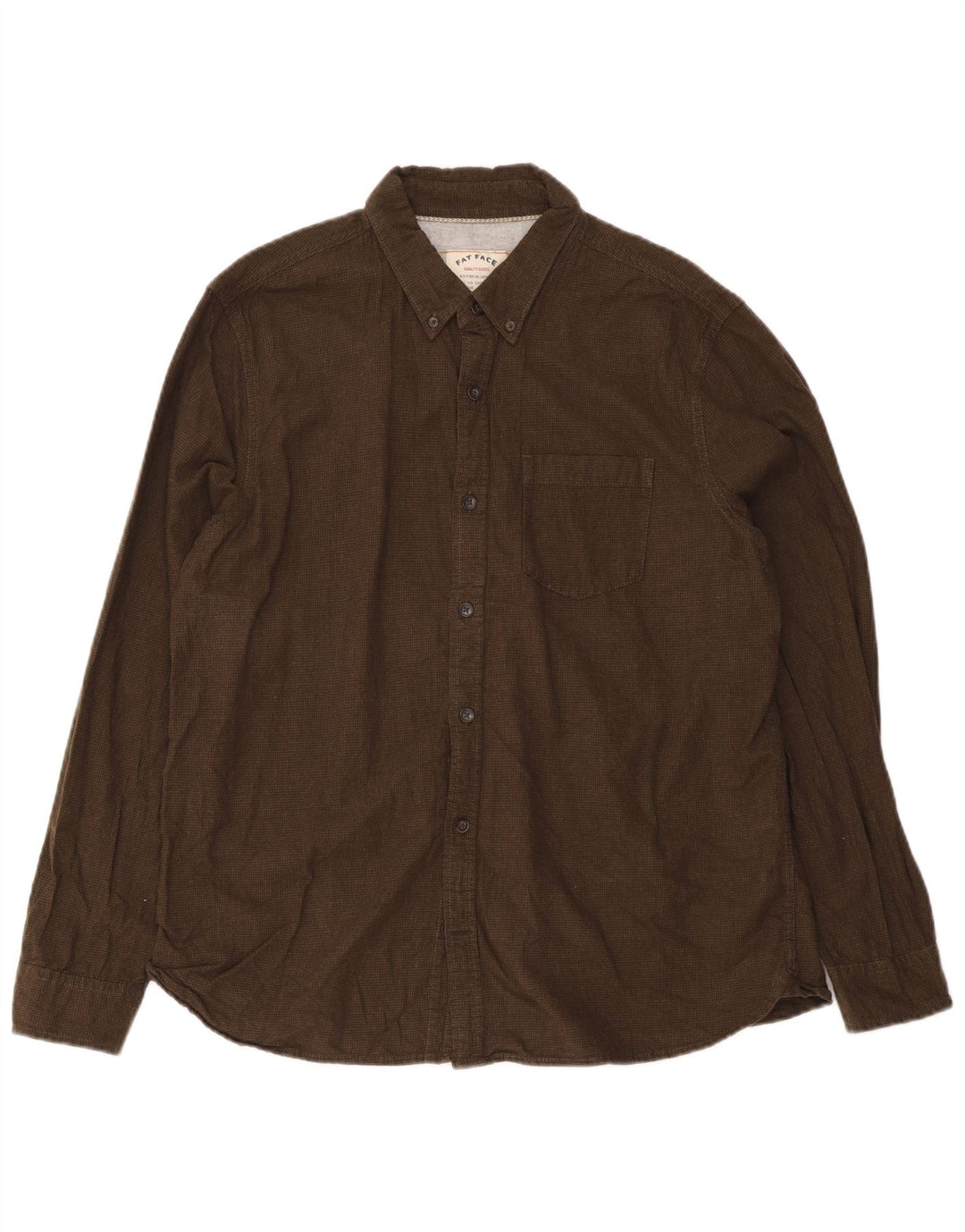 Koszula flanelowa męska Fat Face XL, khaki, w pepitkę, bawełniana