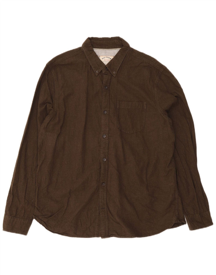 Koszula flanelowa męska Fat Face XL, khaki, w pepitkę, bawełniana