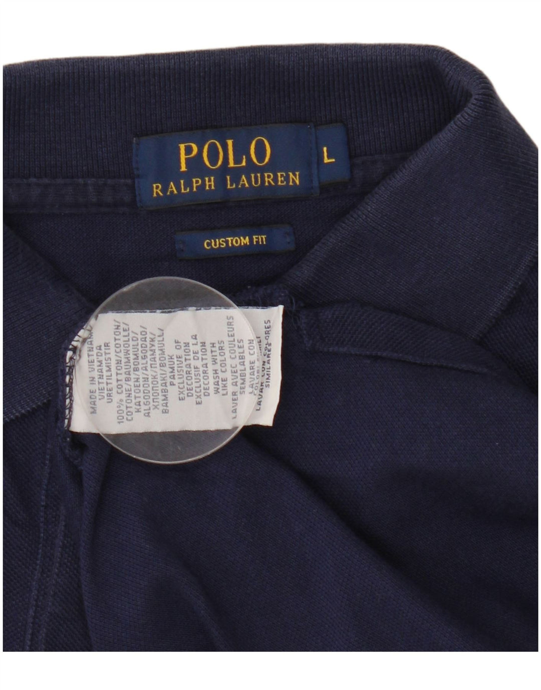 POLO RALPH LAUREN Męska koszulka polo o dopasowanym kroju, duża, granatowa, bawełniana