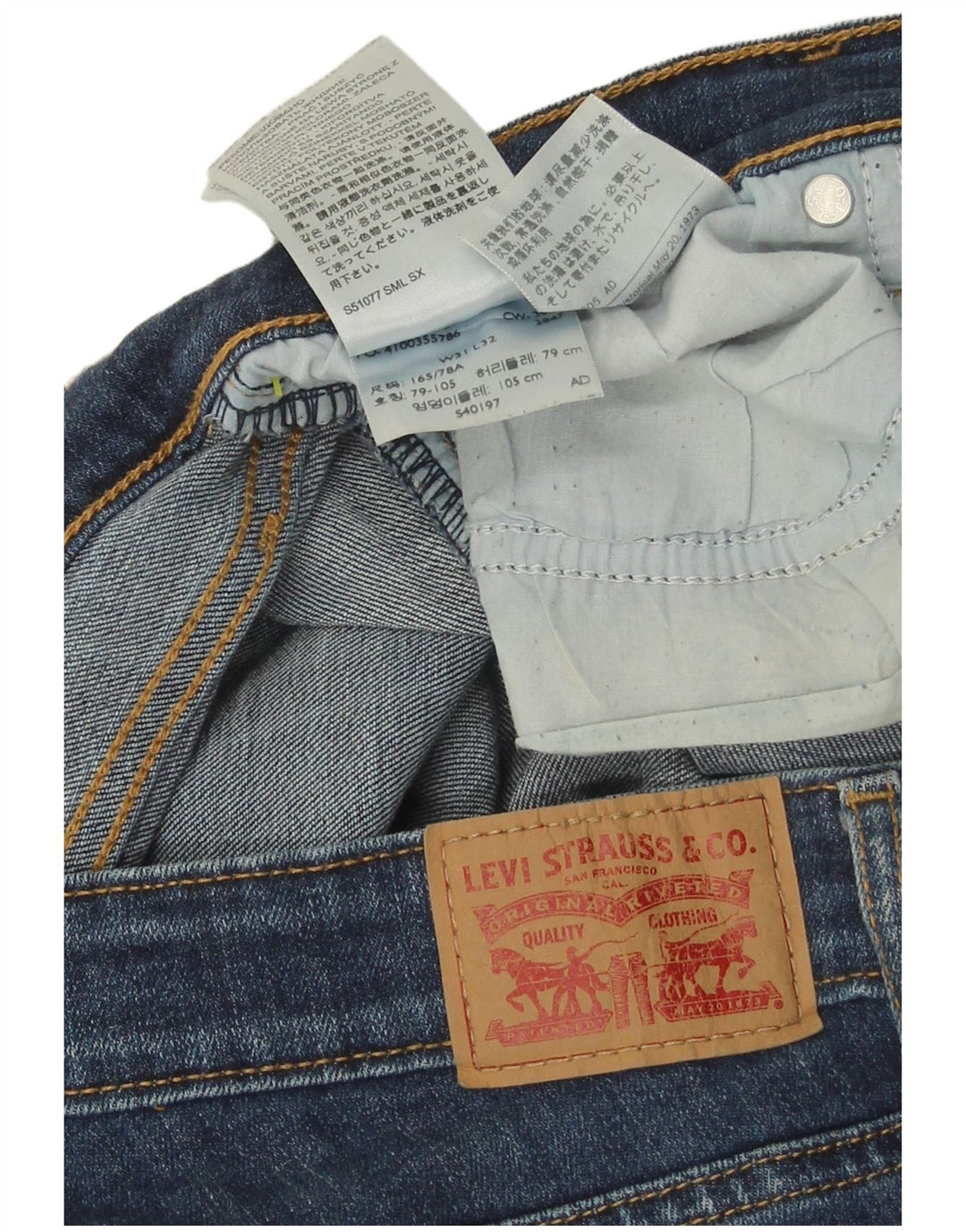 Damskie jeansy Levi's 714 Straight W31 L32 Niebieskie bawełniane
