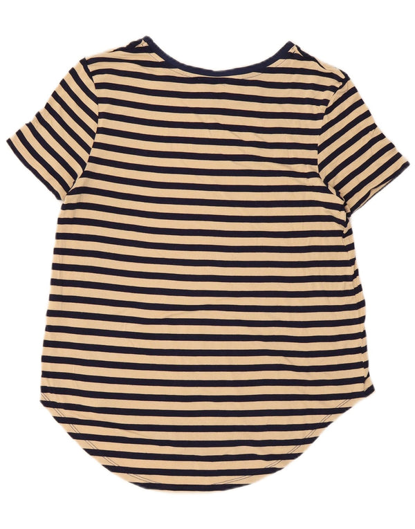 T-shirt damski Oasis Lash Top UK 10 w małe beżowe paski z wiskozy