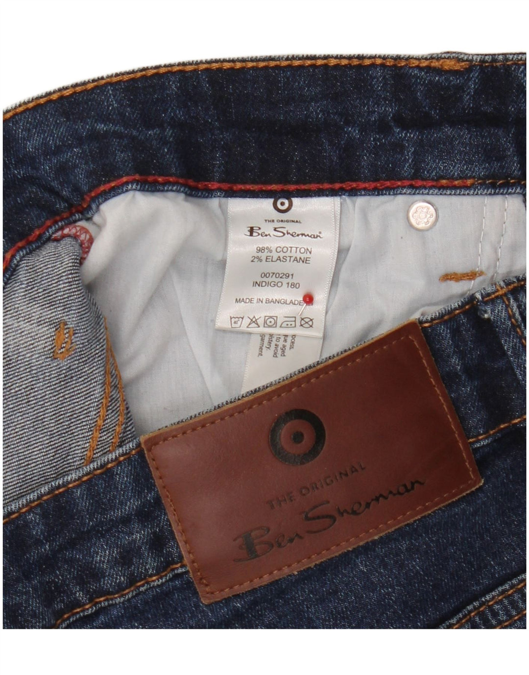 Męskie proste dżinsy Ben Sherman W36 L31 Granatowa bawełna