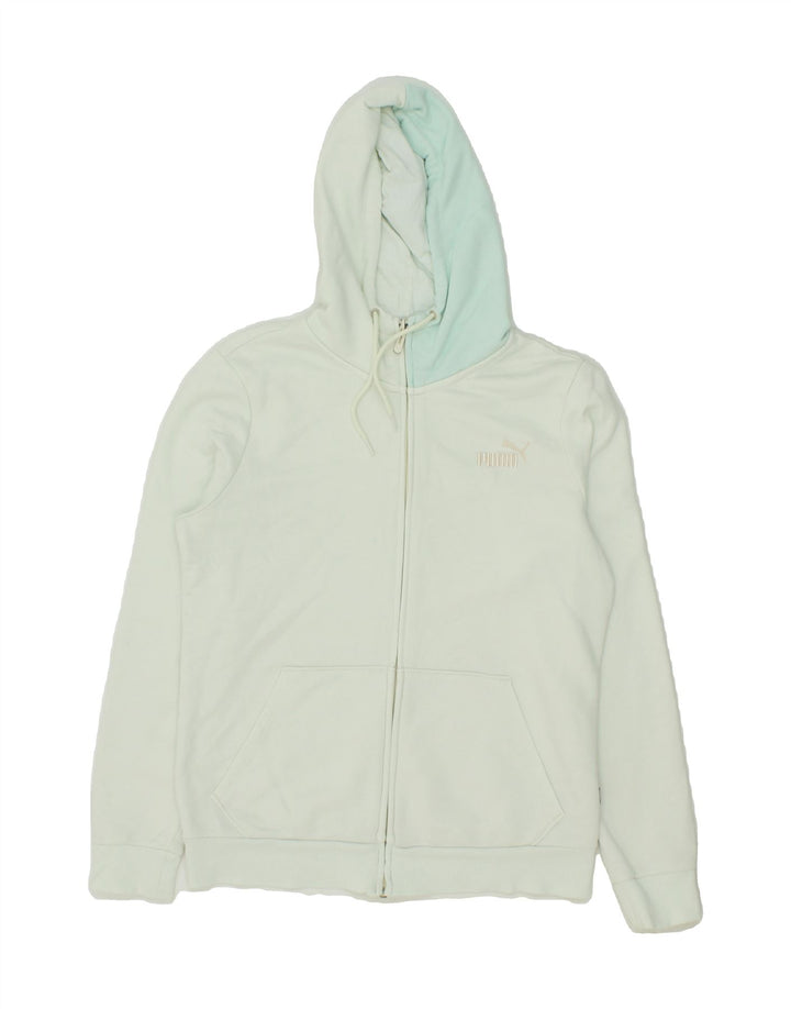 PUMA Womens Zip Hoodie Sweater UK 12 Medium Blue Cotton Vintage Puma and Second-Hand Puma from Messina Hembry 