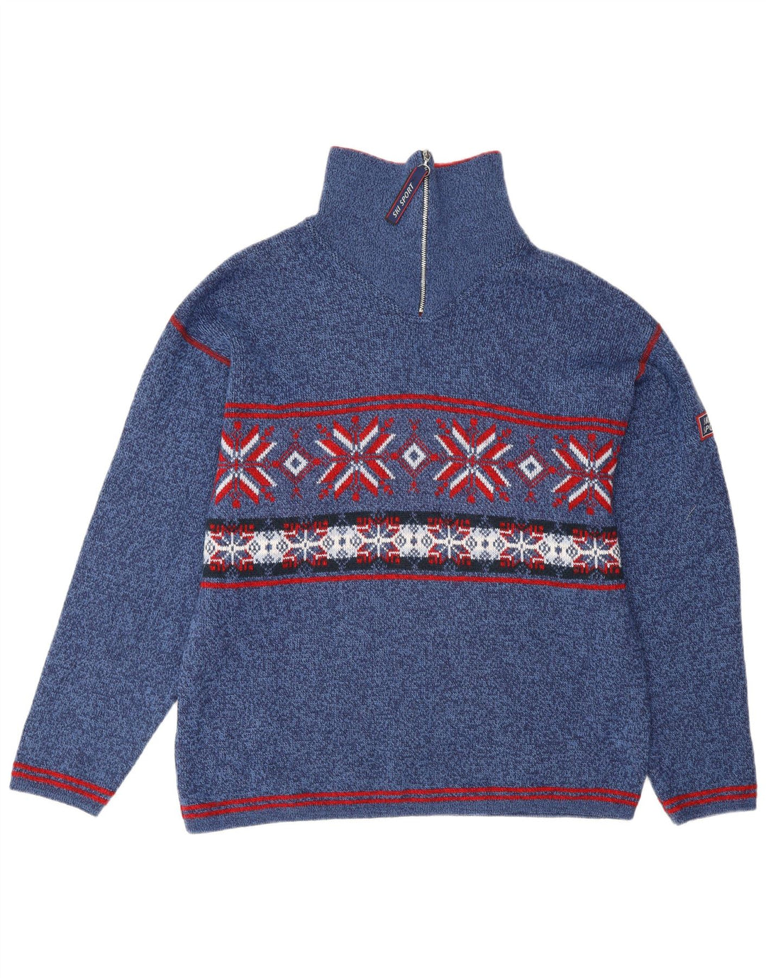 Męski sweter zapinany na zamek Angelo Litrico Średni niebieski Fair Isle