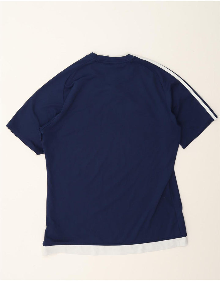 Męska koszulka Adidas Climalite Top, średnia, granatowa, poliester z blokami kolorów