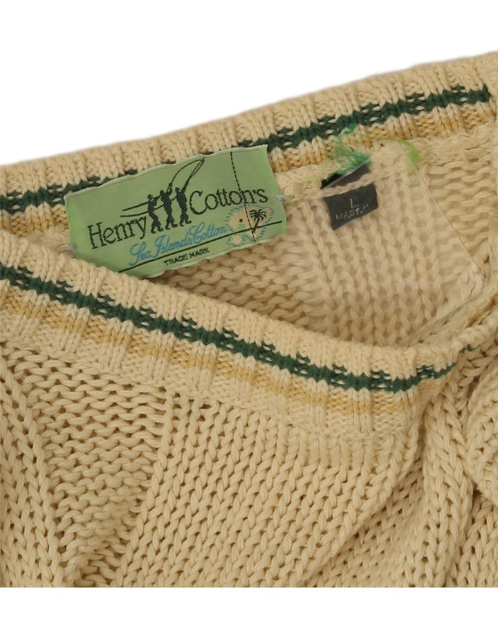Męski sweter z dekoltem w łódkę Henry Cottons, duży, żółty