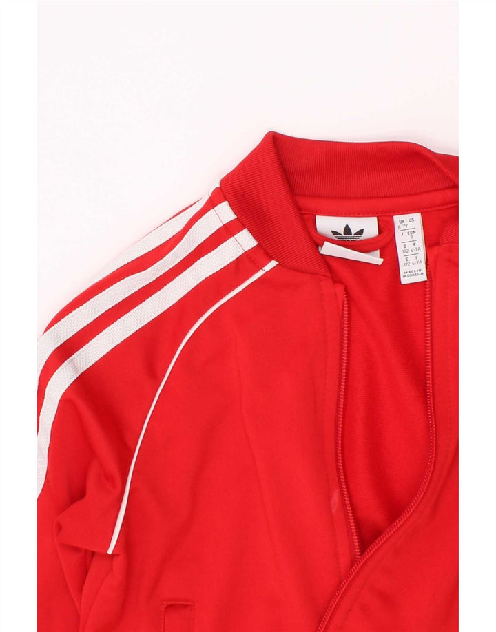 Chłopięca bluza dresowa Adidas 6-7 lat, czerwona, poliestrowa