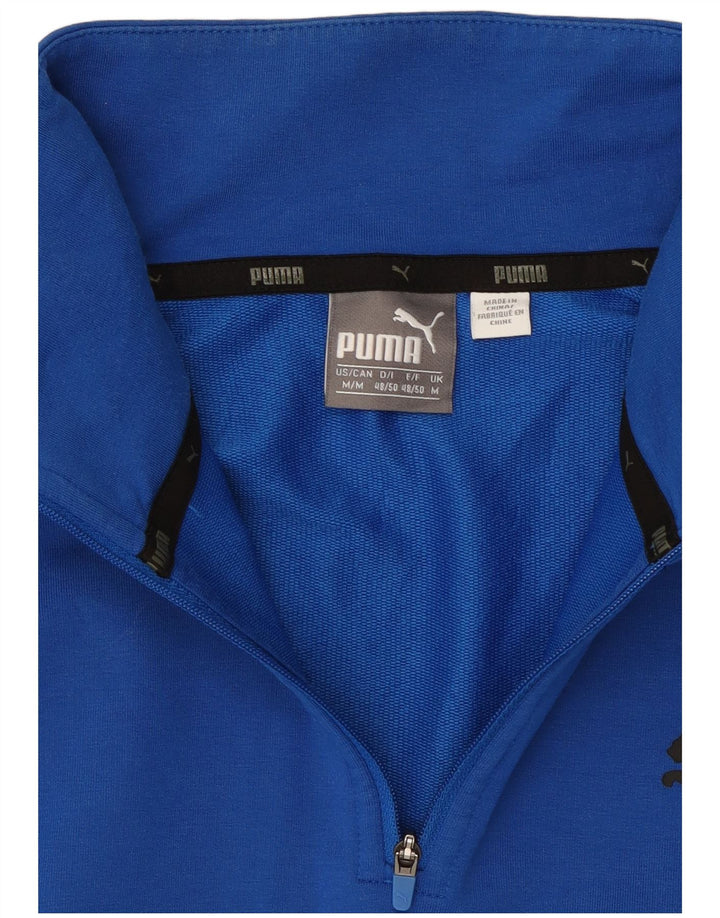 Męski sweter PUMA z zamkiem błyskawicznym i średnim niebieskim kolorem