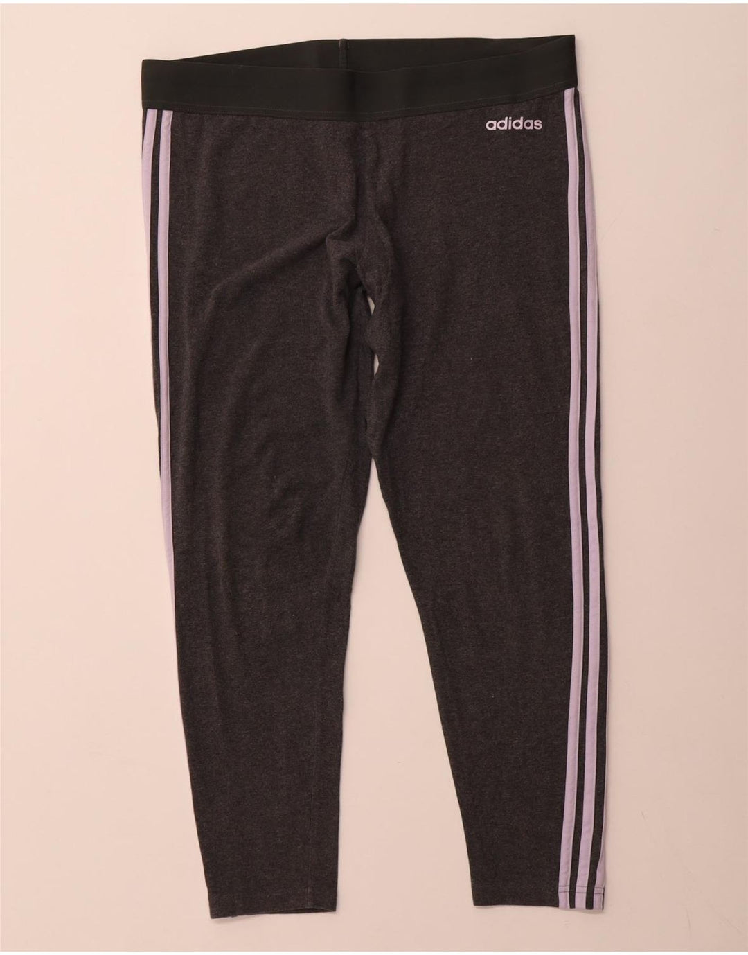 Damskie legginsy ADIDAS Crop UK 20/22 XL, szara bawełna