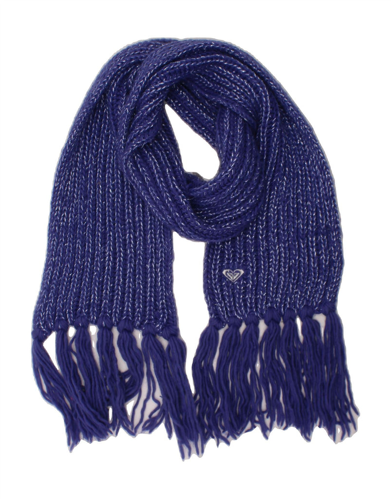 ROXY Girls Knit Rectangle Scarf One Size Purple Flecked Acrylic Vintage Roxy and Second-Hand Roxy from Messina Hembry 