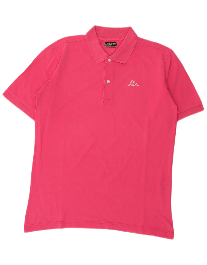 Męska koszulka polo KAPPA, średnia, różowa, bawełniana