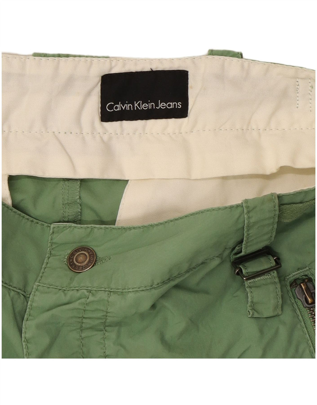 Damskie spodenki cargo Calvin Klein Jeans W32 Średni zielony