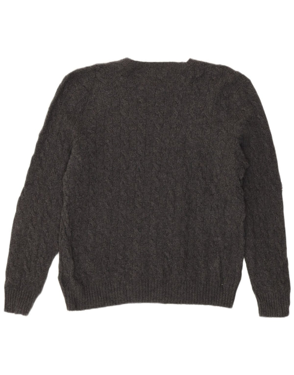 Polo Ralph Lauren Męski sweter z okrągłym dekoltem XL, szara wełna