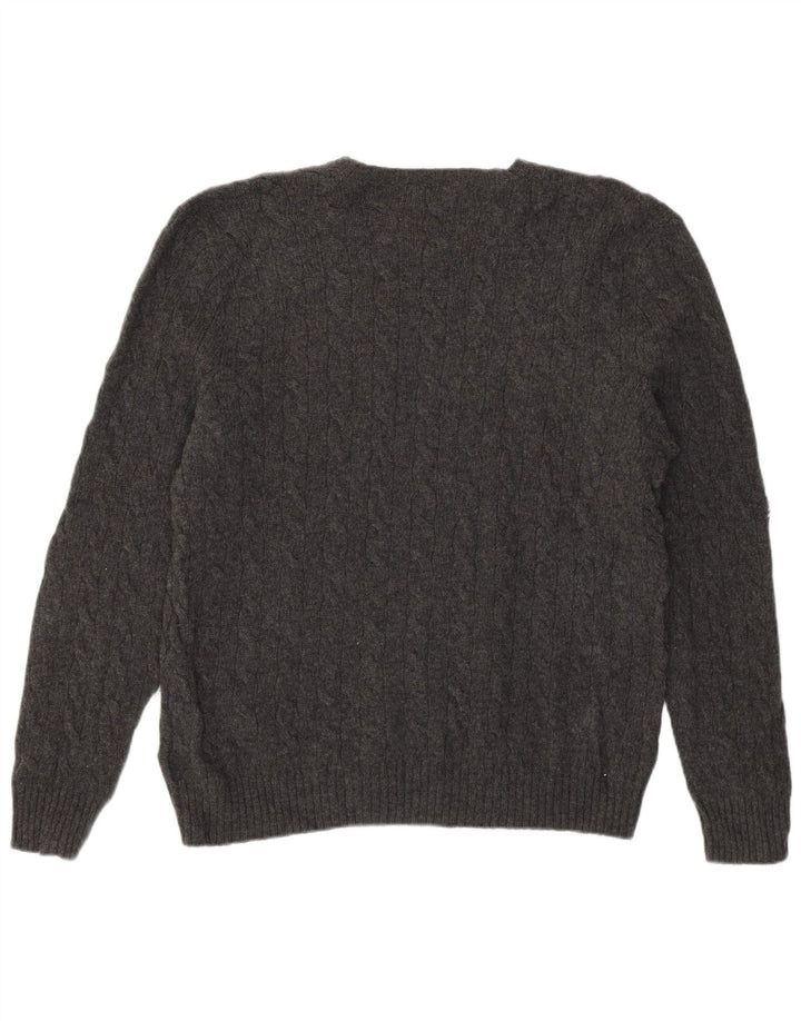 Polo Ralph Lauren Męski sweter z okrągłym dekoltem XL, szara wełna