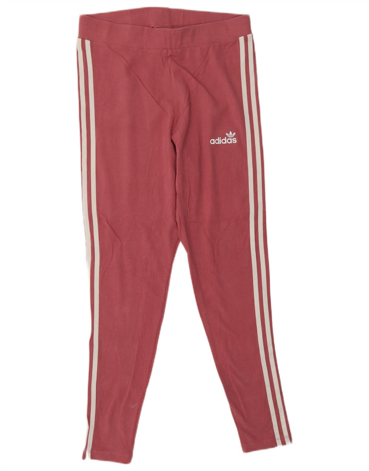 Legginsy damskie ADIDAS UK 16, duże, różowe, bawełniane