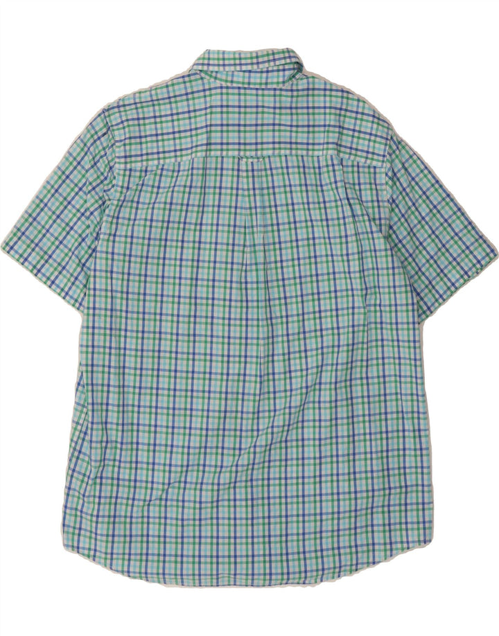 CHAPS Mens Short Sleeve Shirt XL Blue Check Cotton Vintage Chaps and Second-Hand Chaps from Messina Hembry 