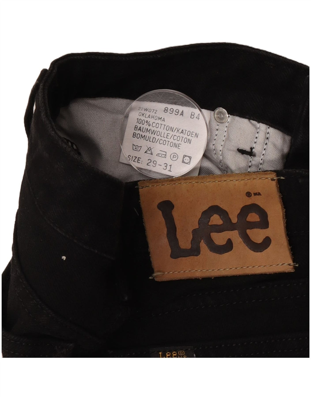 Damskie jeansy Lee Oklahoma Straight W29 L31 Czarne bawełniane