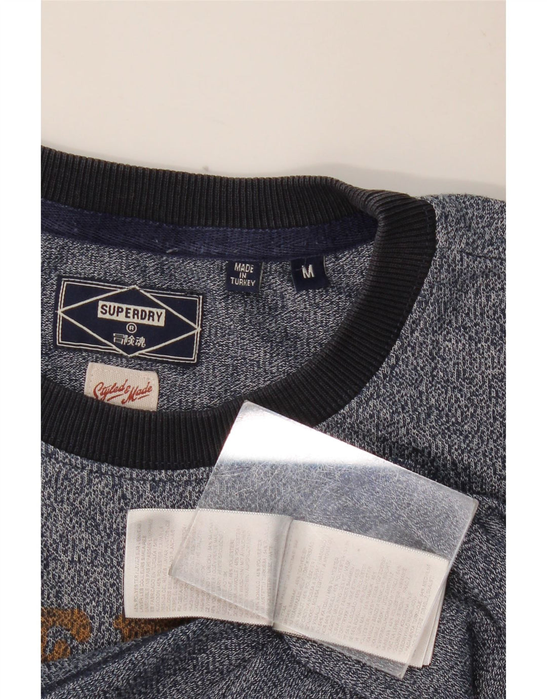 Męska koszulka z grafiką SUPERDRY Top, średnia, granatowa, bawełniana w cętki