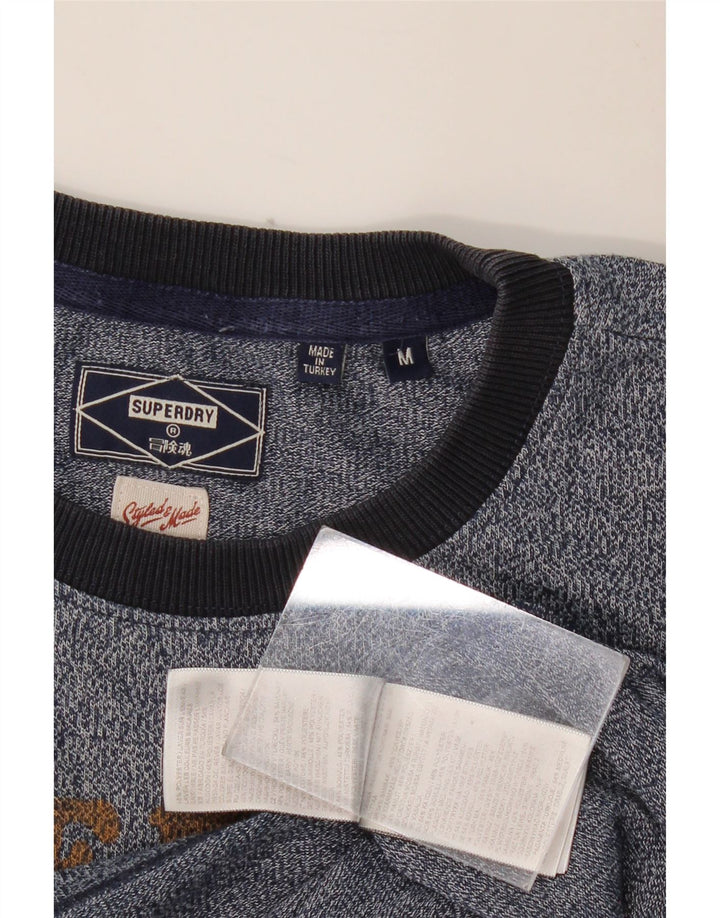 Męska koszulka z grafiką SUPERDRY Top, średnia, granatowa, bawełniana w cętki