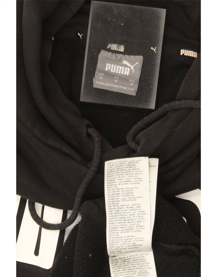 Męski sweter z kapturem Puma z grafiką, średni czarny, bawełniany