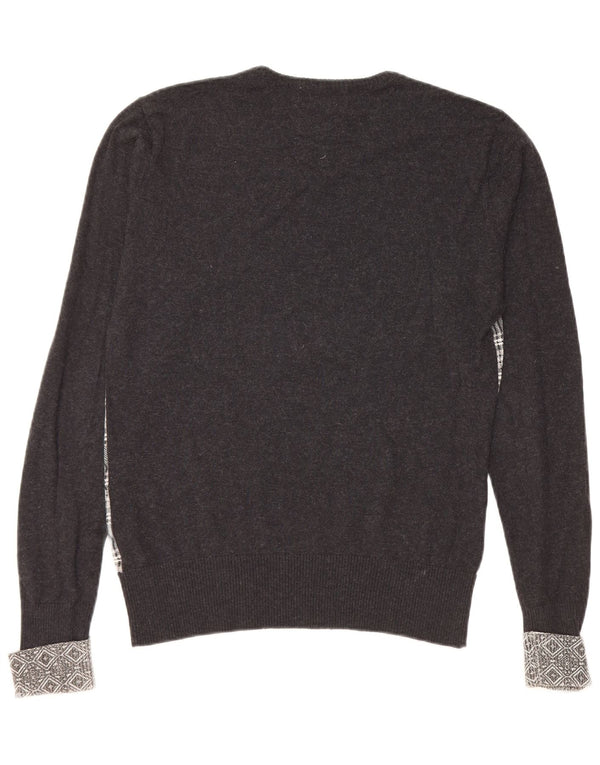 Sweter damski GUESS BY MARCIANO z dekoltem w kształcie litery V, UK 10, w małą czarną kratkę