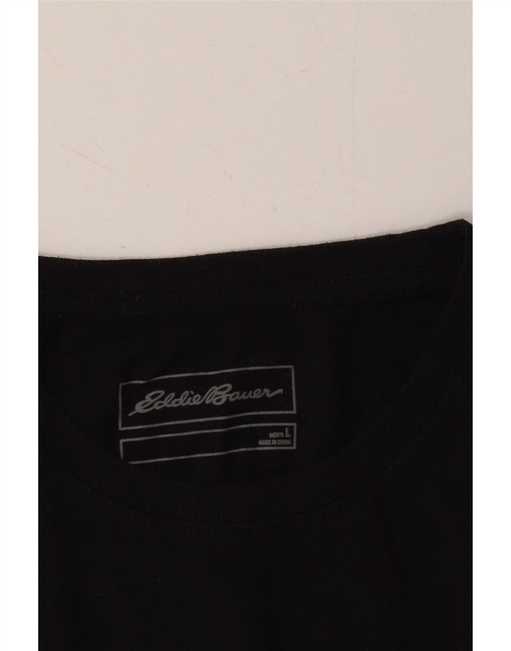 EDDIE BAUER Mens T-Shirt Top Large Black Vintage Eddie Bauer and Second-Hand Eddie Bauer from Messina Hembry 