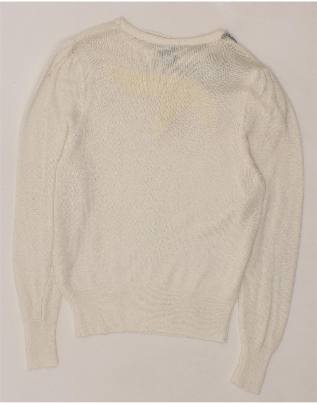 C&A Womens Boat Neck Jumper Sweater EU 40 Medium White Viscose Vintage C&A and Second-Hand C&A from Messina Hembry 
