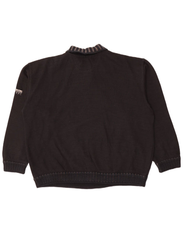 Carlo Colucci Męski sweter polo XL Czarny Argyle/Diamentowa bawełna