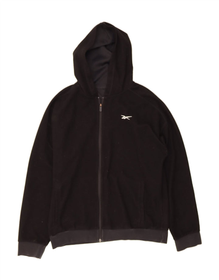 REEBOK Mens Zip Hoodie Sweater Medium Black Vintage Reebok and Second-Hand Reebok from Messina Hembry 