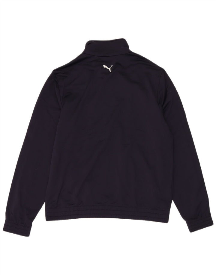PUMA Mens Tracksuit Top Jacket Small Navy Blue Colourblock Polyester