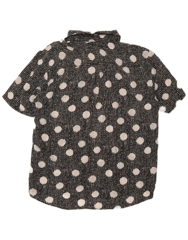 Damska bluzka koszulowa z krótkim rękawem Brunella UK 18 XL, czarna, jedwabna w kropki