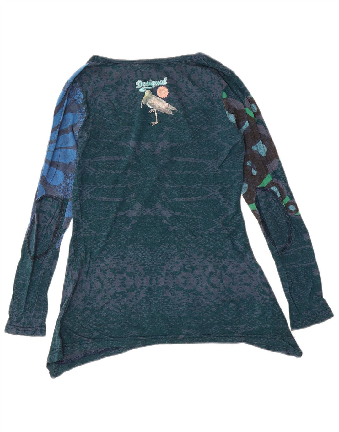 Damska bluzka Desigual Top UK 10 Small, wielobarwna, w kwiaty, wiskoza