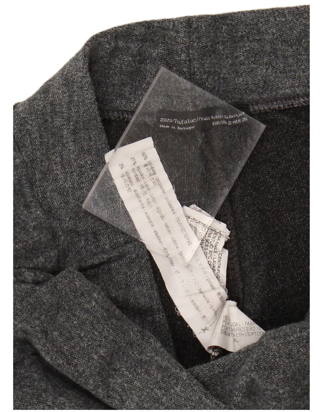 Damskie spodnie z szerokimi nogawkami Zara, małe, W26 L24, szary poliester