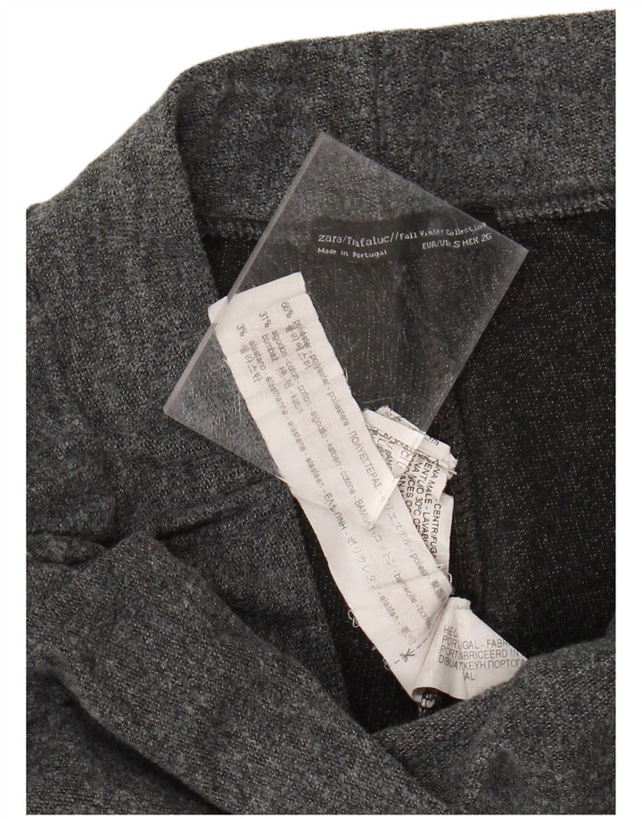 Damskie spodnie z szerokimi nogawkami Zara, małe, W26 L24, szary poliester