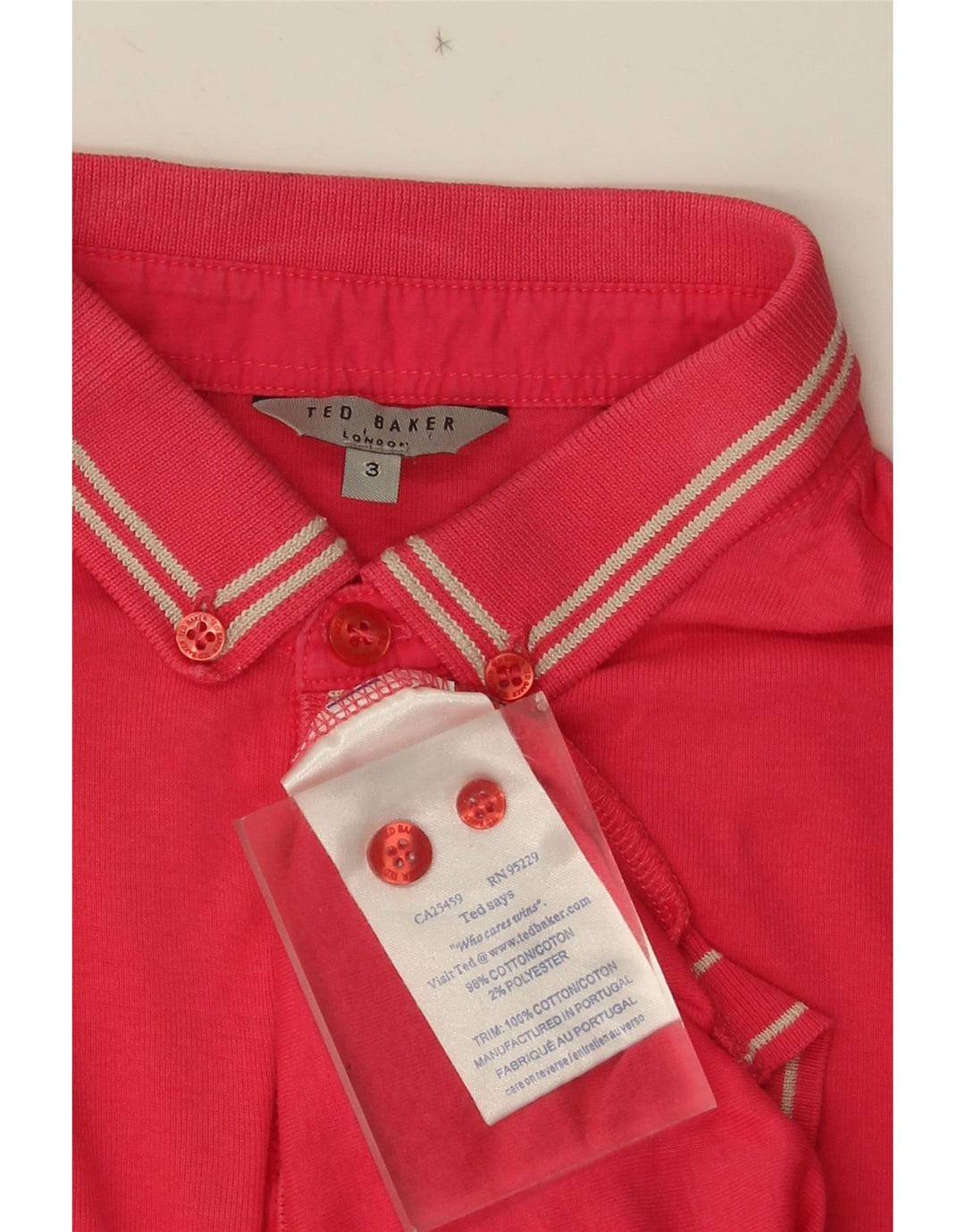 Męski sweter polo Ted Baker, rozmiar 3, średnie różowe paski