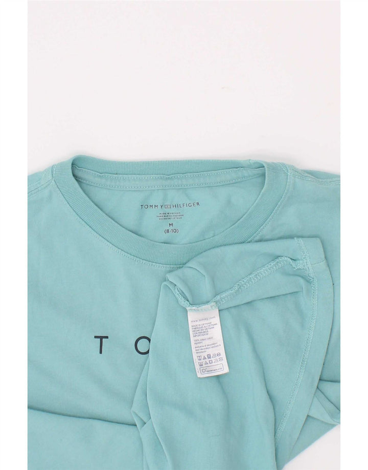 Chłopięcy T-shirt z grafiką Tommy Hilfiger, 8-9 lat, średni niebieski, bawełniany
