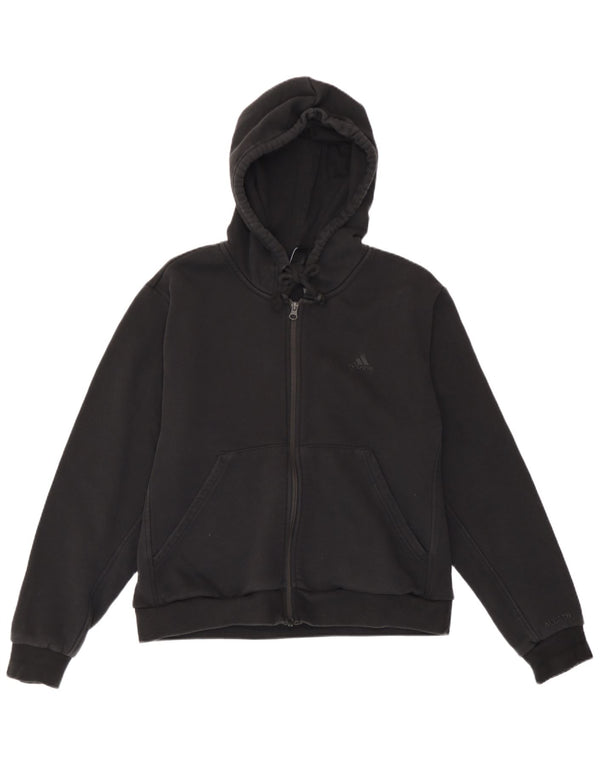 Damski sweter z kapturem i zamkiem Adidas UK 16/18, duży, czarny, bawełniany