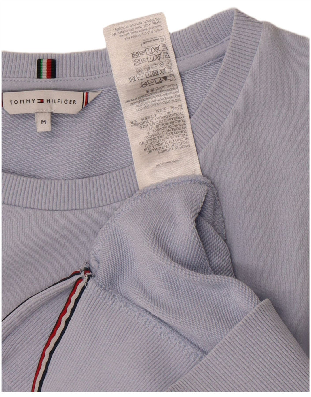 Damska bluza z grafiką Tommy Hilfiger UK 14, średnia niebieska bawełna