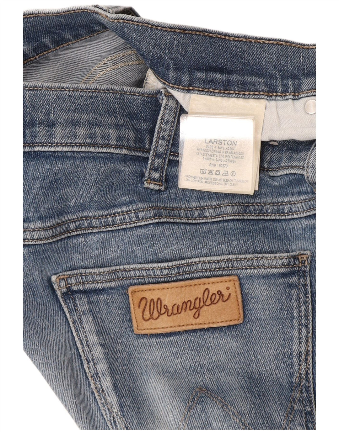 Wrangler Męskie Larston Slim Jeans W32 L32 Niebieskie bawełniane