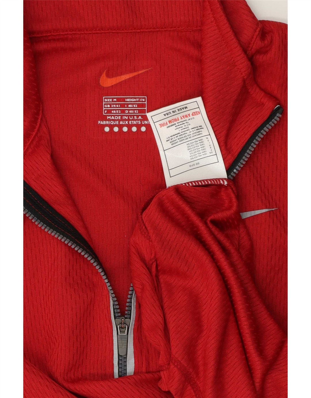 Męski dres Nike z zamkiem błyskawicznym, UK 39/41, średni czerwony poliester