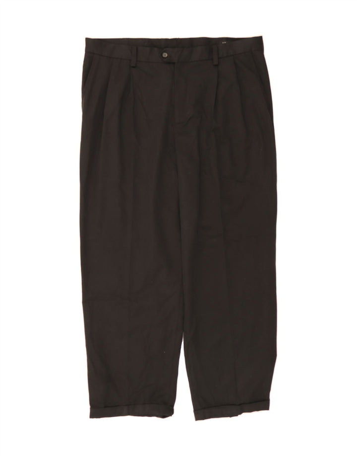 IZOD Mens Pegged Casual Trousers W38 L30 Black Polyester Vintage Izod and Second-Hand Izod from Messina Hembry 