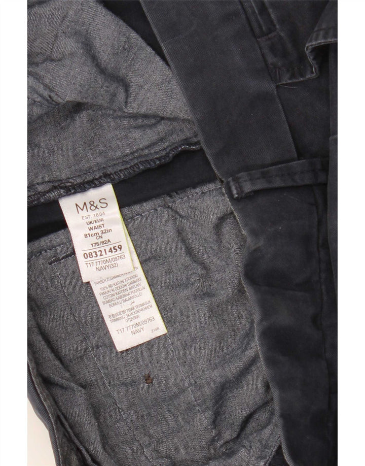 Marks & Spencer Męskie spodenki Chino W32 Średni granatowy, bawełniany